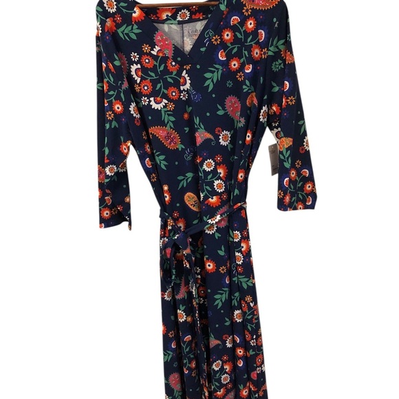 Croft & Barrow Pink Orange Pink Paisley Vneck Dress NWT 1X - Picture 8 of 9